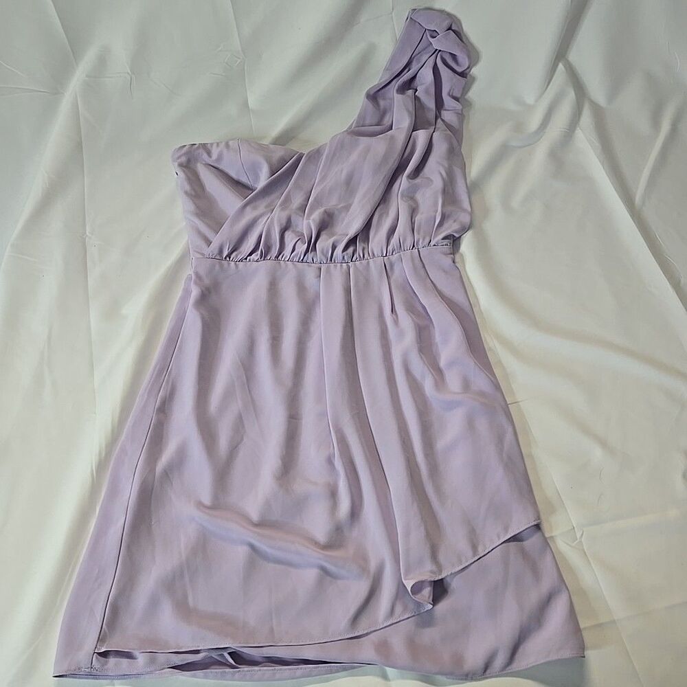 Gianni Bini Dress Women L Lilac Pastel One Shoulder Mini Fairycore Prom Coquette